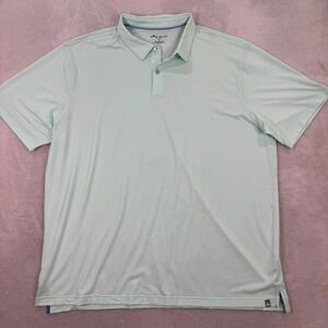 Peter Millar Seaside Mens 2XL Polo Shirt Aqua Blue Lightweight Casual Preppy EUC